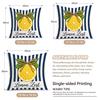 4pcs Navy Lemon Stripe Pattern Cushions Pillowcase Polyester Cushion Cover Throw Pillow Pillowcover Home Car Sofa Decor