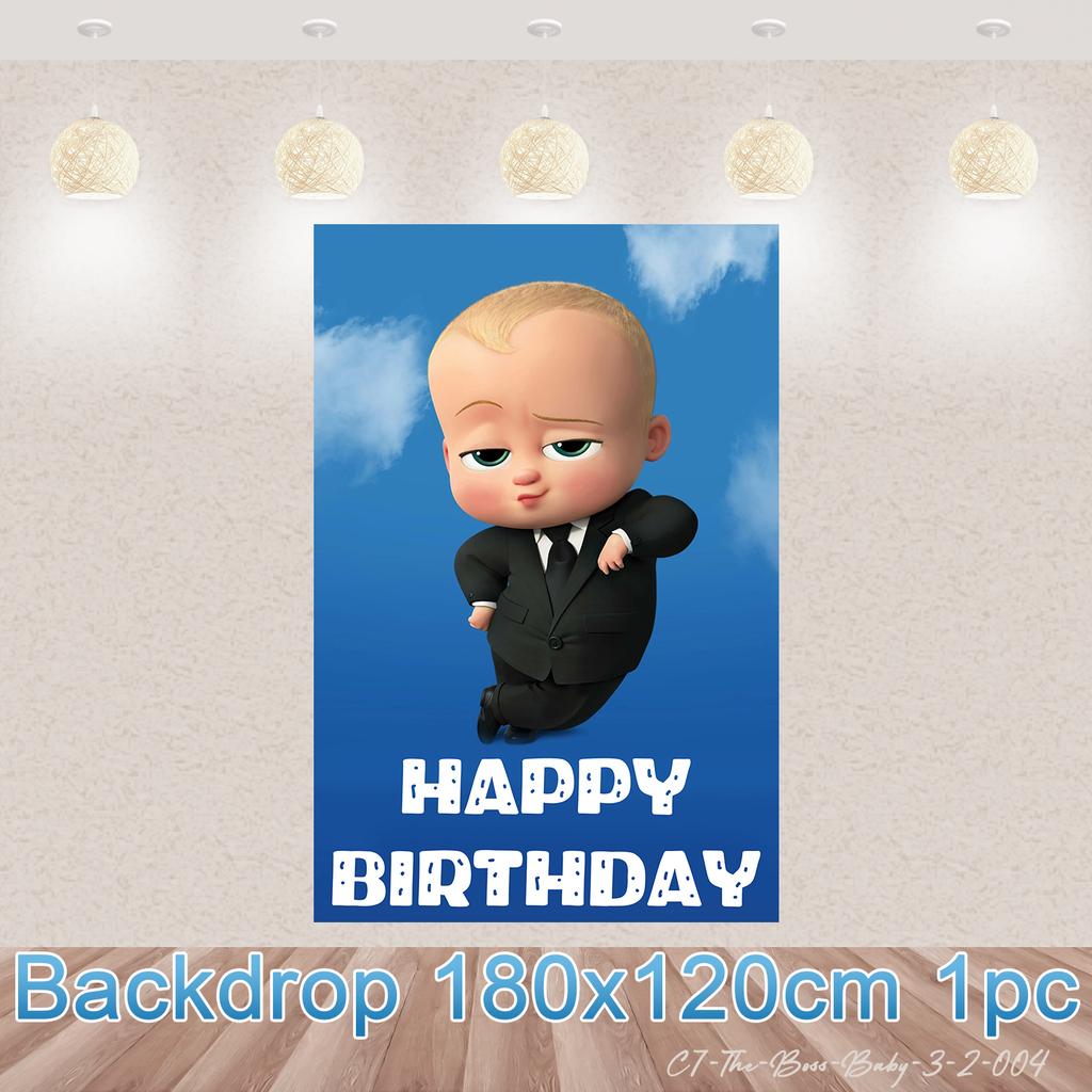 Baby B-BOSSED Birthday Theme Birthday Party Decoration Backdrop Family Cup Plate Napkin Balloons Baby Shower Supplies Kid Gift