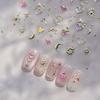 Crystal Nail Sticker Embossed Rhinestone Self-Adhesive Pink Heart Butterfly Star and Moon Design Festival Gift Supplies