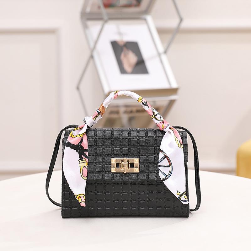 New Handbag Women's Bag Mobile Phone Bag Plaid Silk Scarf Bag Shoulder Bag Girls Messenger Bag