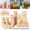 20/50Pcs Unfinished Wooden Peg Doll for DIY Painting Natural Wood Doll Bodies Figures Decorative Peg People for Kids Arts Crafts