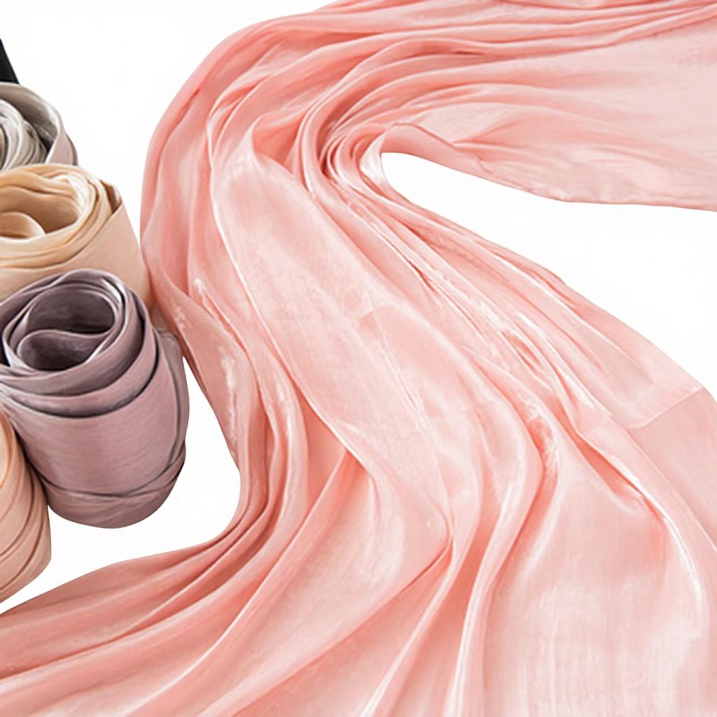 Solid Color Long Scarf Lightweight Thin Shawl Soft Polyester Neck Scarf for All Seasons Muslim Headscarf