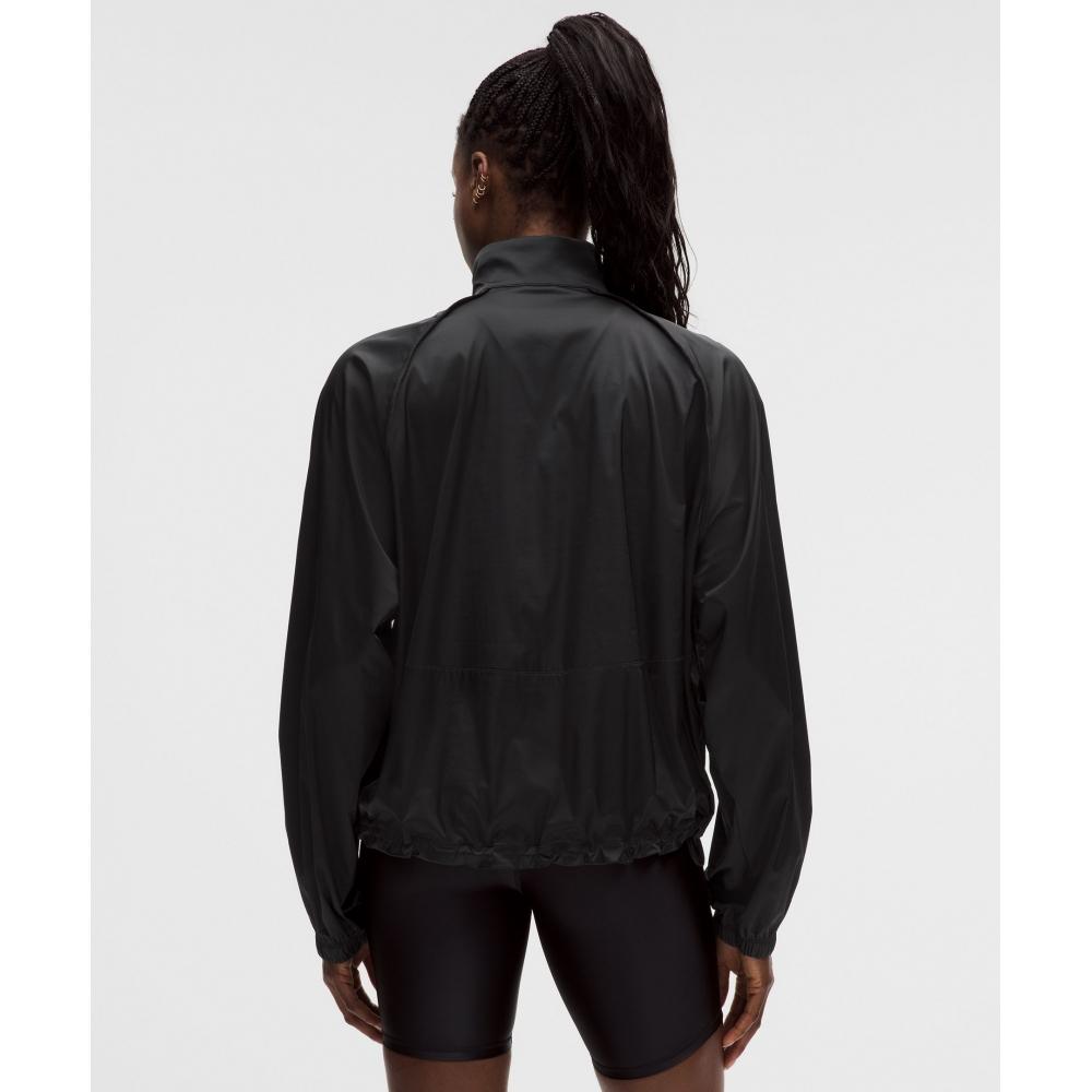 Lululemon Stretch Satin Flocked Training Jacket Black Black