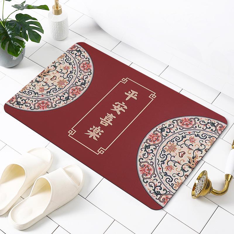 Water-Absorbing Non-Slip Bathroom Mat - Quick-Dry Diatomaceous Earth Foot and Sink Mat 39x60 cm