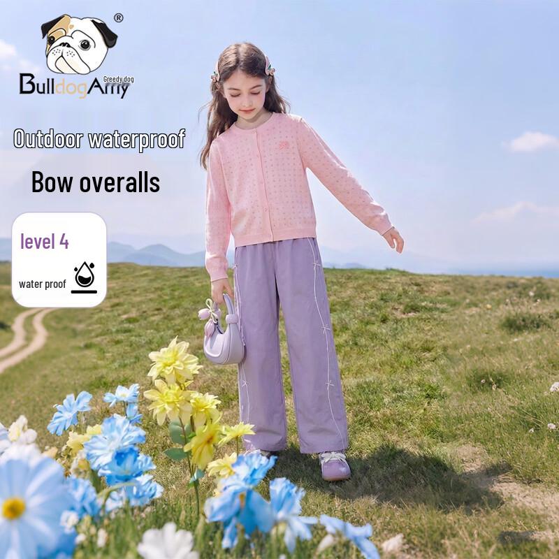 CHANZUIGOU Girls  Spring Butterfly Waterproof Cargo Pants 150 cm