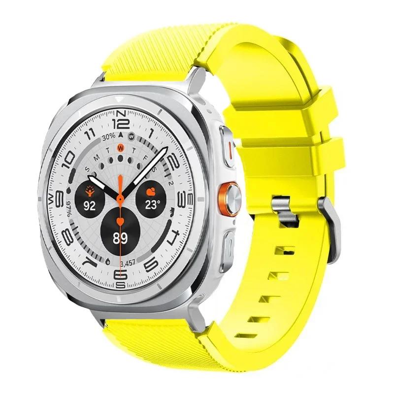 Silicone Strap For Samsung Galaxy Watch Ultra 2026 47mm Stripe Texture Replacement Band For Samsung Watch 8/8 Classic Accessory