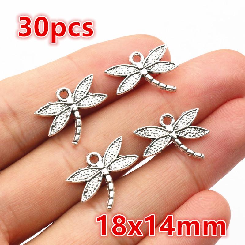 19x16mm 30pcs Antique Silver Plated Bronze Plated Dragonfly Handmade Charms Pendant:DIY for bracelet necklace