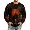Men's Halloween Printed Long Sleeve Sweatshirt Round Neck Casual Pullover
