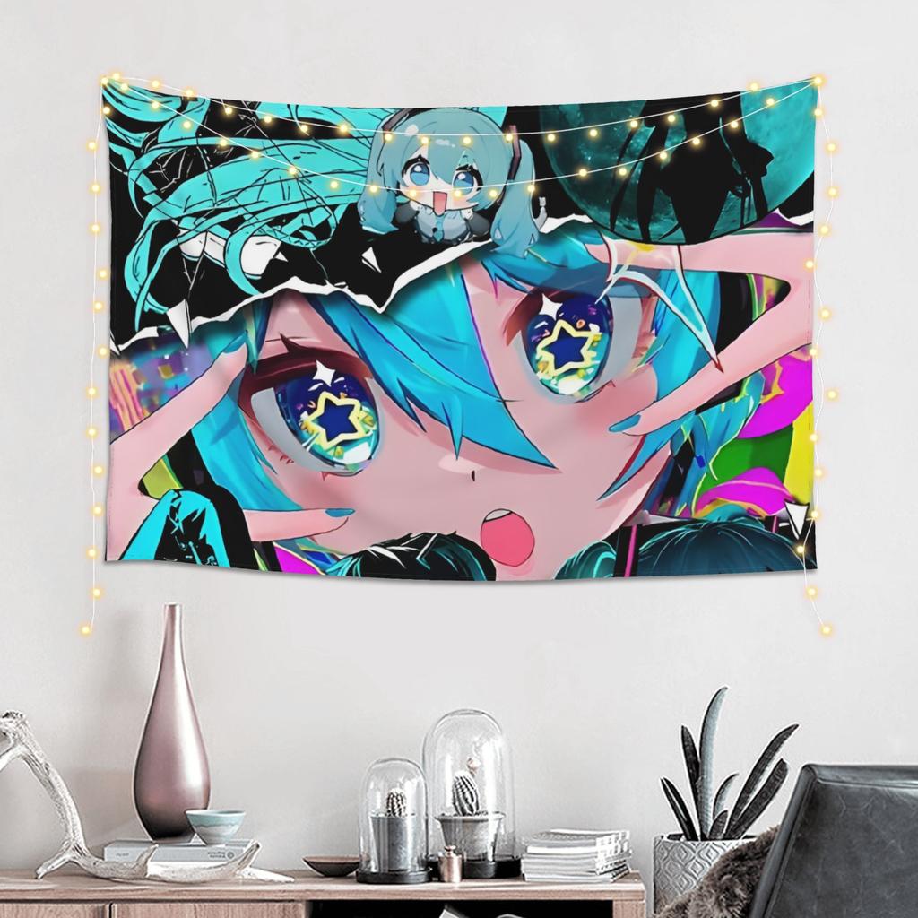 Hatsune Miku Cutecore Tapestry Wall Hanging Blanket Tapestry Home Decor Items Wall Decorations