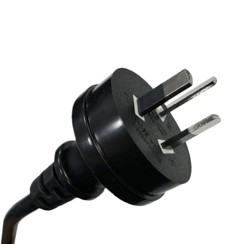 Australian 3-Pin Power Cord, H05VV-F 3G0.75mm², C5 Cloverleaf, 1.1m, Black
