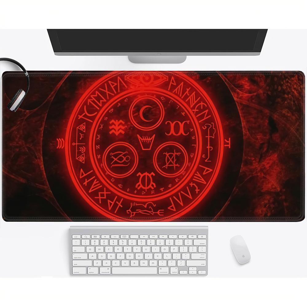 HYBXAXC SSilent HHill Red Seal Mouse Pad Occult Horror Circle Gaming Creepy Gamer Gift Desk Pad Gaming Keyboard Mats Gamer
