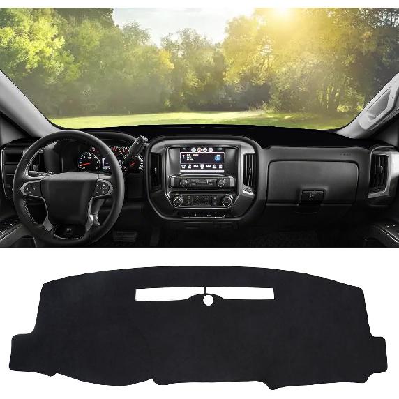 Flannel Dashboard Cover Dash Cover Mat Compatible with Dodge Ram 1500 2500 3500 -2024 2025 Accessories Center Console Dash Board Cover Protector