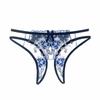 Women's Sexy Lace Embroidery Lingerie Set with Open Crotch and Removable See-Through Panties