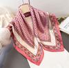 French Retro Imitation Silk Printing Square Scarf Shawl Scarf High-end Neck Small Square Scarf Headscarf Silk Scarf Women