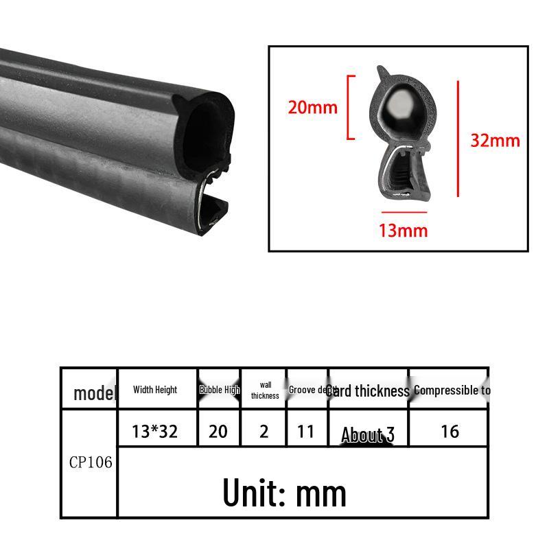 U-Shaped Rubber Steel-Backed Sealing Strip for Car Doors and Cabinets