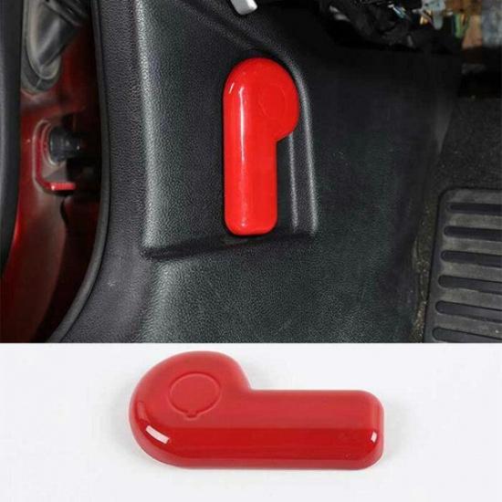 ABS Red Engine Hood Switch Button Cover Decor 1PCS For Ford Mustang 2015-
