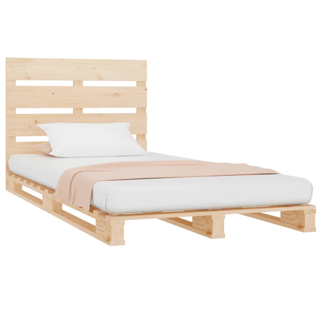 Solid Wood Bed Frame Without Mattress 90x200 Cm Pine Wood