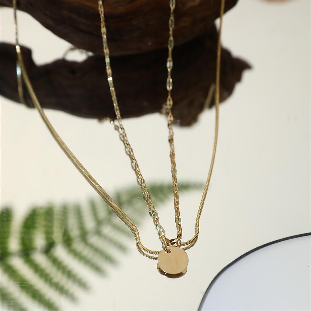 New, Stylish and Simple Personalized Multi-layer Disc Pendant Women's Necklace