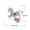 Zinklegierung Exquisite Pony-Brosche Erinnerungsgeschenk Tierdekoration Frischer Diamantbesetzter Fu-Beutel