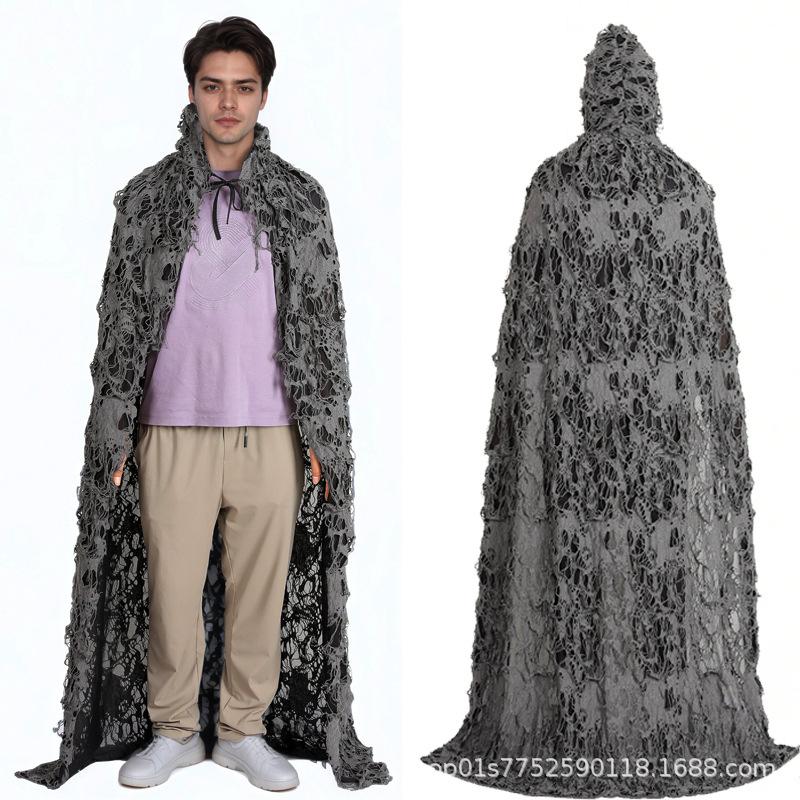 1pcs Unisex Halloween Hooded Cloak for Adults Kids Cotton Fabric Grim Reaper Costume Party Cosplay Photo Props