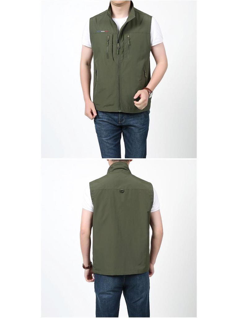 Men's Quick-Dry Multi-Pocket Outdoor Vest for Spring, Summer, and Autumn
