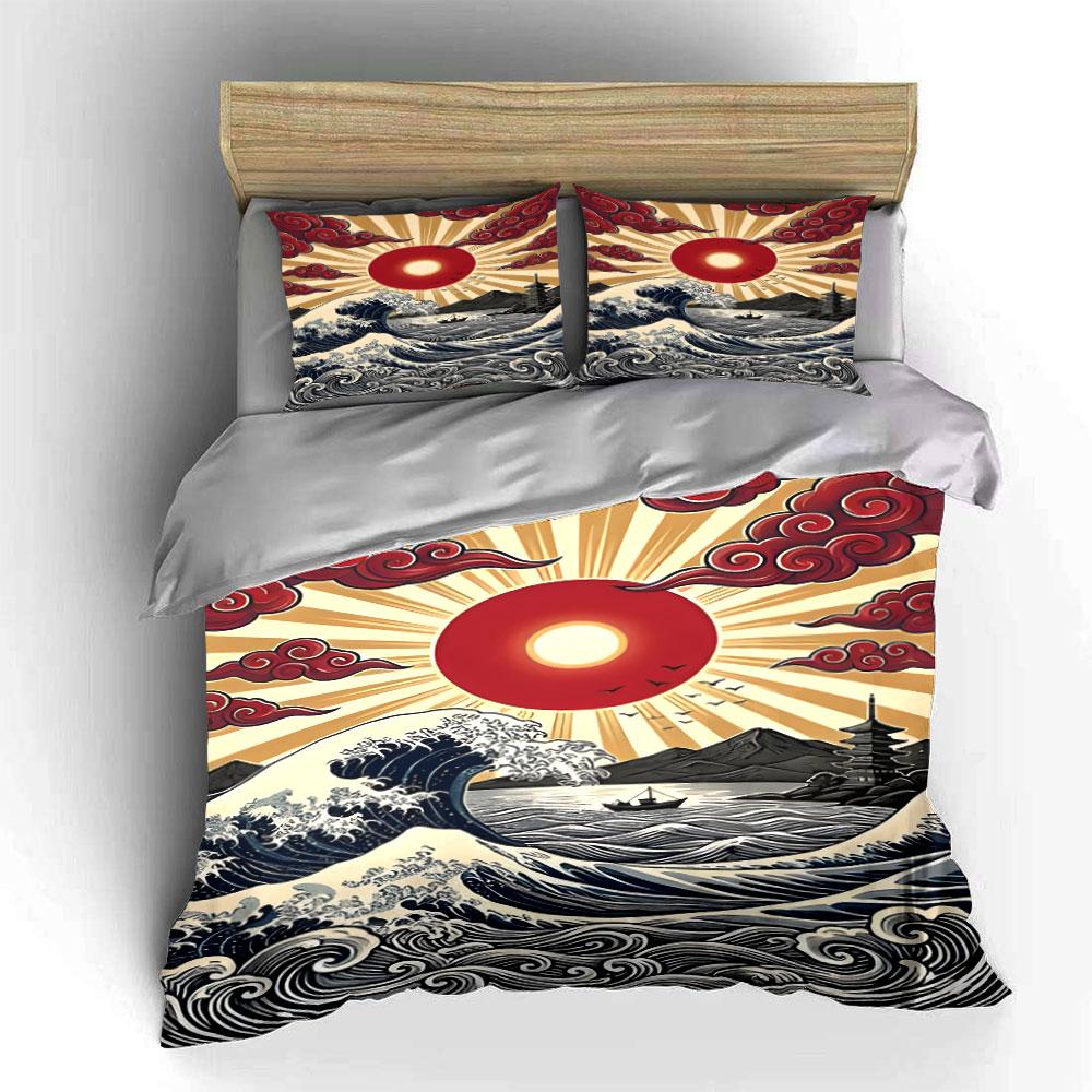 "Fiery waves of serenity" Bedding sets Duvet covers Pillowcases(1* Duvet Cover 2* Pillowcases without duvet insert)