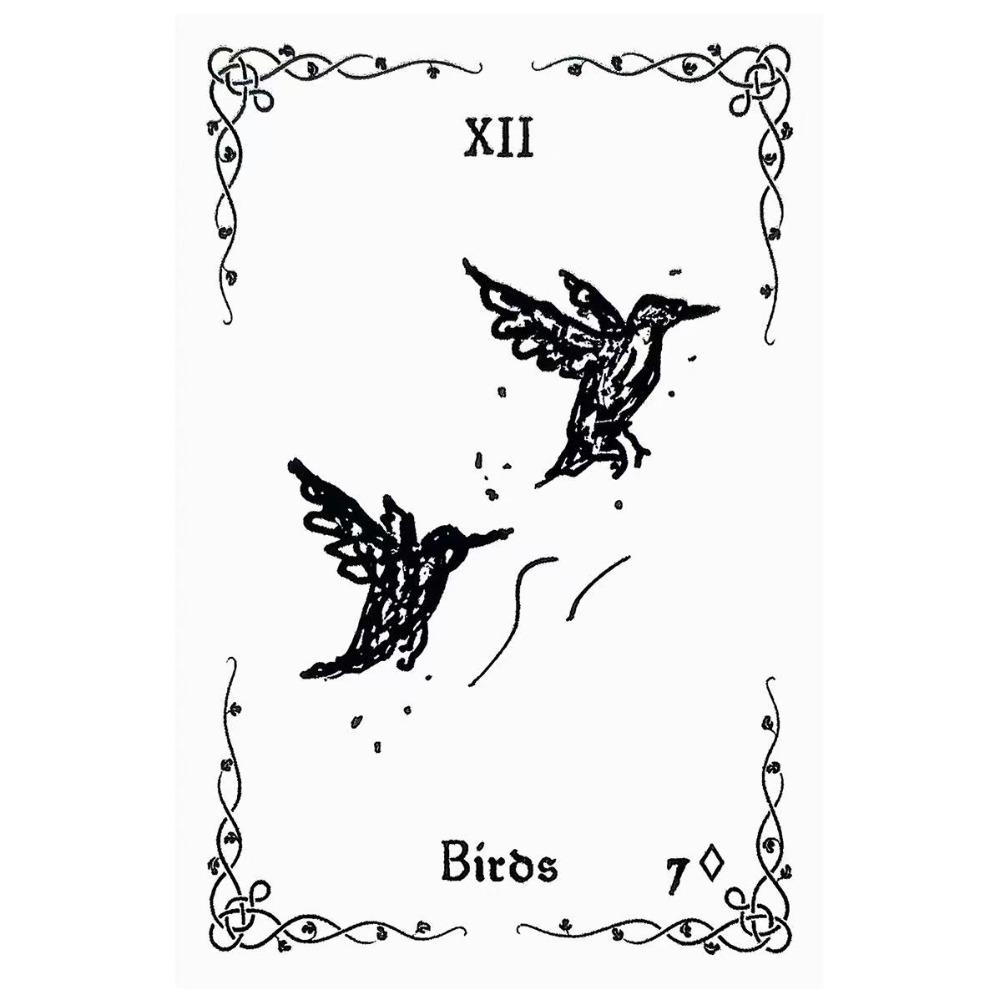 9*6cm Luna Lenormand Deck - 36 Minimalist Black and White Oracle Cards Hand-Drawn Sketch Style