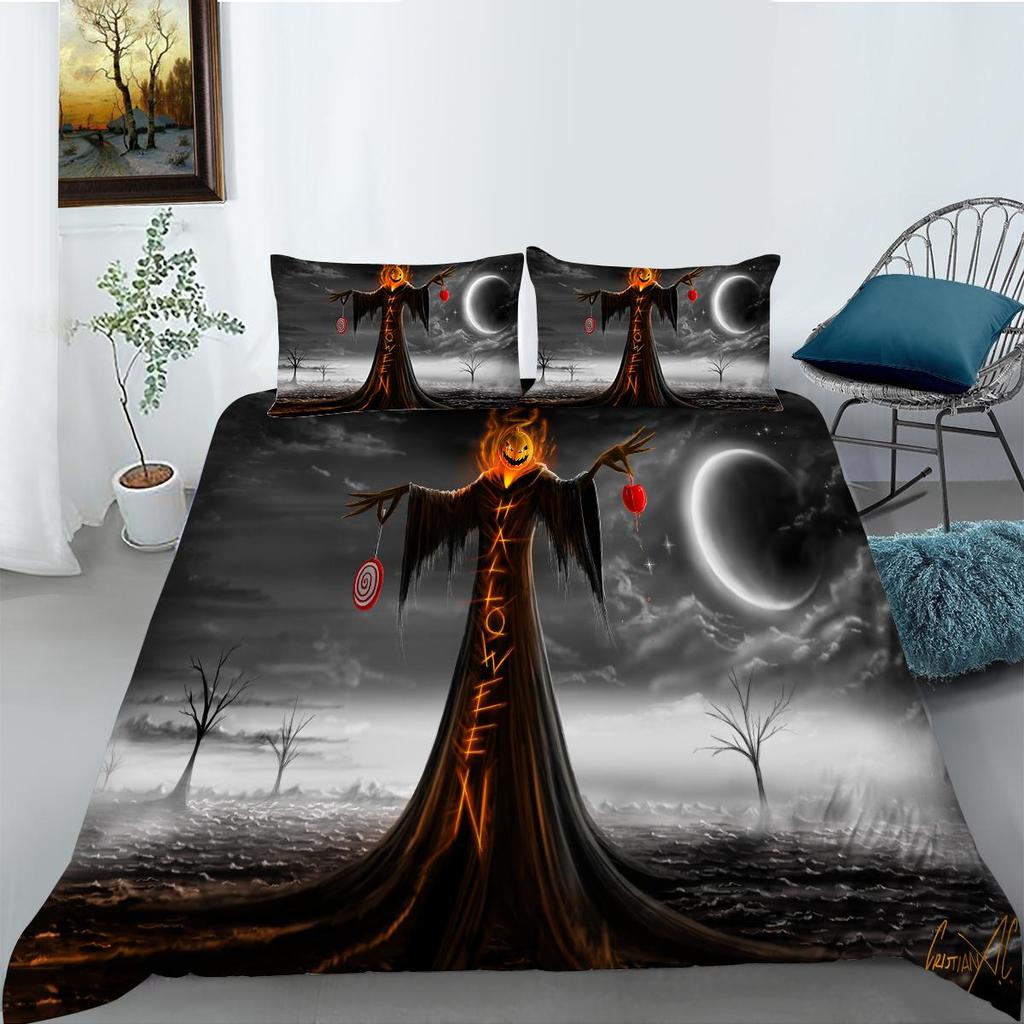 Halloween Theme Duvet Cover Luxury Bedding Cover Suit Snow Quilt Cover Boys Girls Single Size Bedding Cover