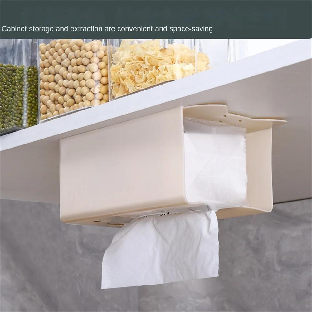 Useful Tissue Dispenser Creative Idea Smooth Large Opening Tissue Holder No Punching Wall-mounted Storage Paper Storage Box