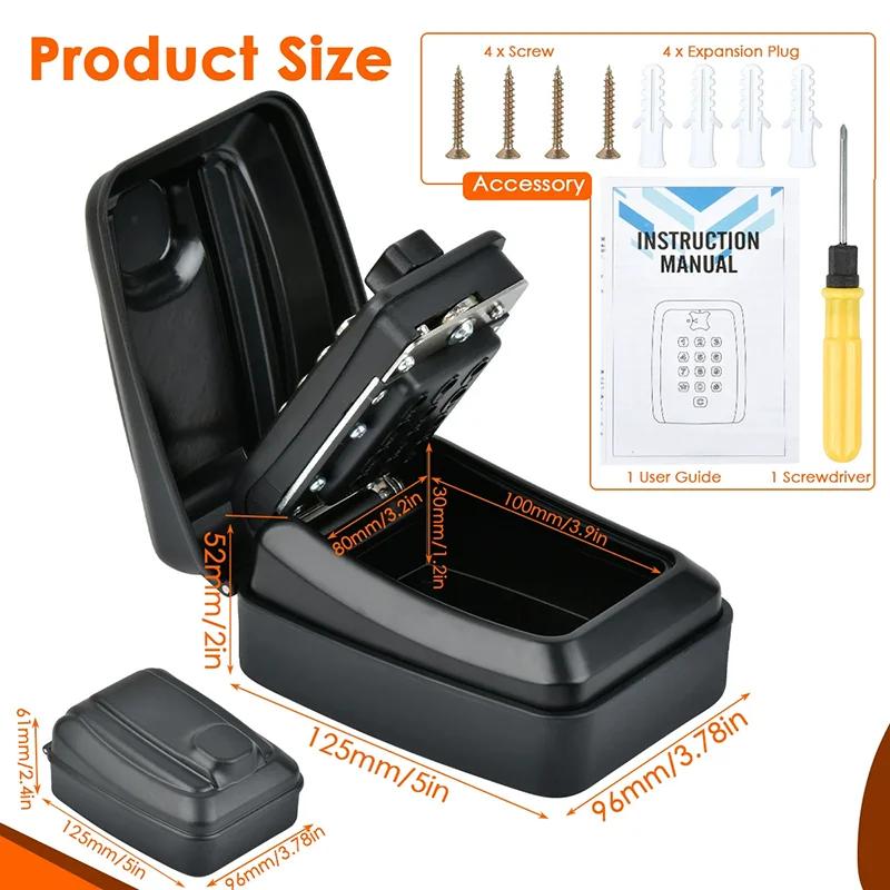 Passwort Schlüssel Schlosskasten Wasserdicht Wandmontiertes Schloss 12-stellige Kombination Zurücksetzbar Große Kapazität Haus Büro Sicherheits Schlosskasten