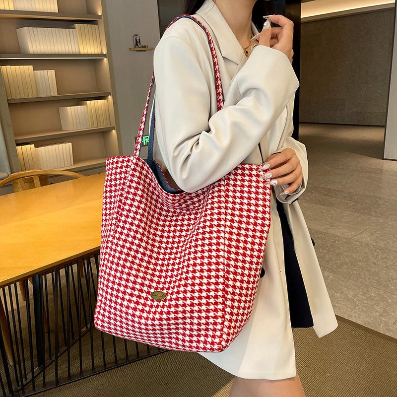 Striped Denim Double-sided Shoulder Bag Large-capacity Casual Tote Bag Women's Ins Korean New Casual Shoulder Bag