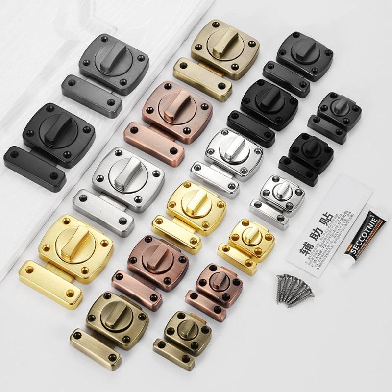Rotating Bolt Safety Door Latch 1 Set Easy Operate Twist Slide Lock for Kids Safety Room Bathroom Interior Doors
