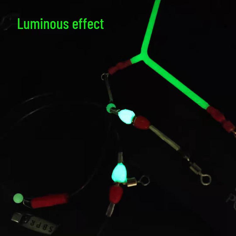 WF Klein-Kopf Meeresangel-Paternoster mit leuchtender Schnur für See, Stausee, Fluss – White Berry & Yellow Croaker Angelzubehör.