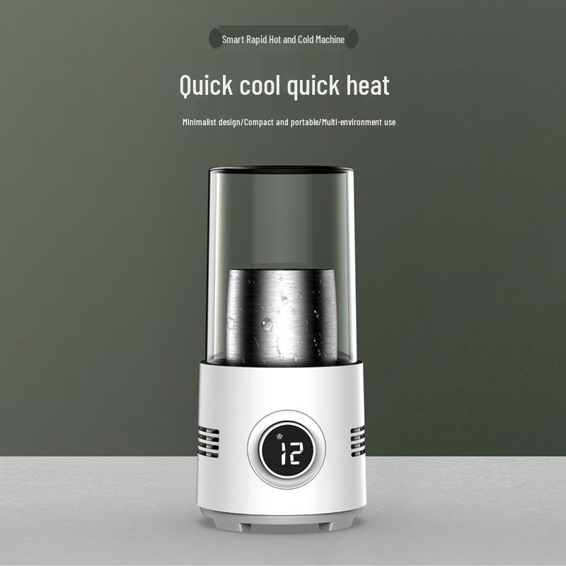Desktop Hot & Cold Cup: Refrigerates and Heats for Milk, All-in-One Rapid Cooling & Heating with Iced Insulation. Perfect for Home Use.
