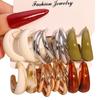 3/6 Pairs New Round Drop Pendant Earrings C-shaped Bohemian Hoop Earring Set Gold Minimalist Dangle Earring Gifts