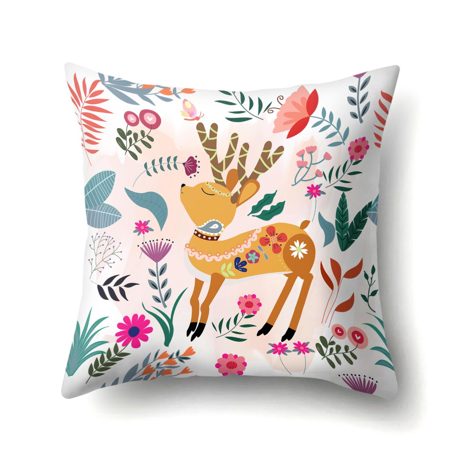 

Animal Single-Sided Pillow Cover Office Hug Pillow Cover Waist Pillow Cover Polyester Simple Sofa Pillowcase Premium 45Cm without pillow core