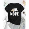European Size Women's Sheep Print Casual T-Shirt - Soft Stretch Round Neck Short Sleeve Blouse Sheepwear Top, Machine Washable Summer