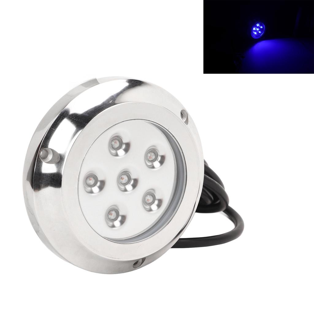 12V 24V Yacht Underwater Light 316 Stainless Steel 100 degrees Lighting Angle IP68 Waterproof 6 LED Chips Seawater Tail Dome Swimming Pool Lamp