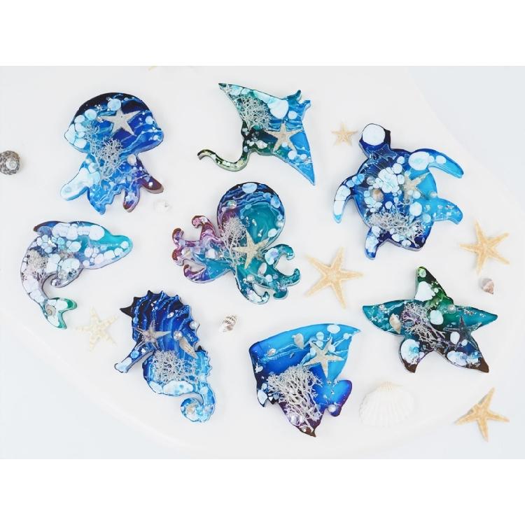 Starfish Silicone Mold Pendant Resin Epoxy Molds for Casting Resin Keychain Mold