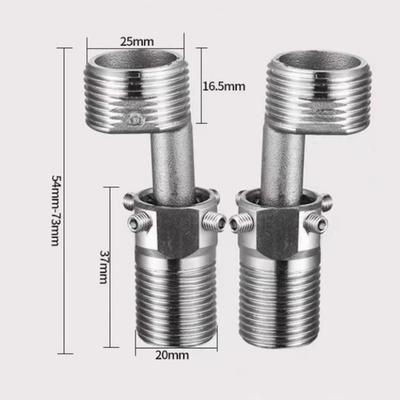 Stainless Steel Angled Curved Foot Lengthened Thickened Shower Faucet Adapter Wall Mounted Angle Adjustment