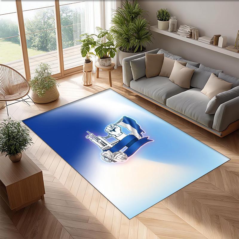 hertha bsc FC Soccer Football Pattern Soft Area Rug Non Slip Indoor Floor Carpet Sports Decor Mat for Bedroom