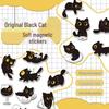 20 Original Schwarze Katze Kühlschrankmagnete - Niedliche Cartoon-Tieraufkleber, Wasserdicht und Weich.