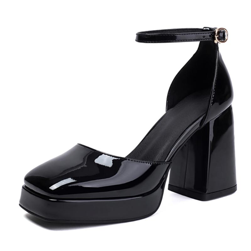 

Модные туфли-лодочки на высоком каблуке для женщин, большой размер 43, классические красные, черные, на устойчивом каблуке, элегантные, для выпускного вечера, офиса, свадьбы, женские 39 чёрный