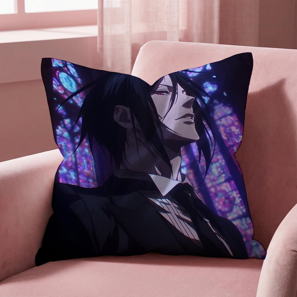 Black Butler Cushion Cover Multi-Scene Pillow Cover for Home & Car - Reversible, Soft & Durable for Daily Use