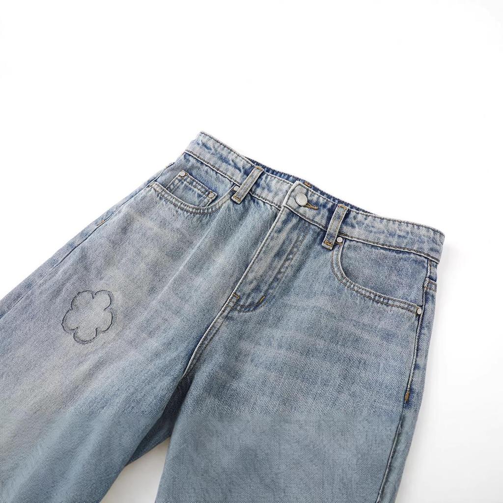 Spring 2026 Women's Floral Embroidered Straight-Leg Jeans