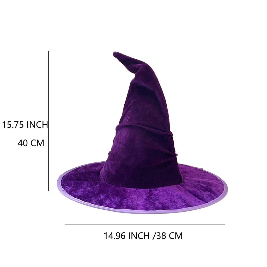 Hexe & Zauberer Maskenballhut für Kinder - Halloween Kostüm Spitzes Kopfschmuck