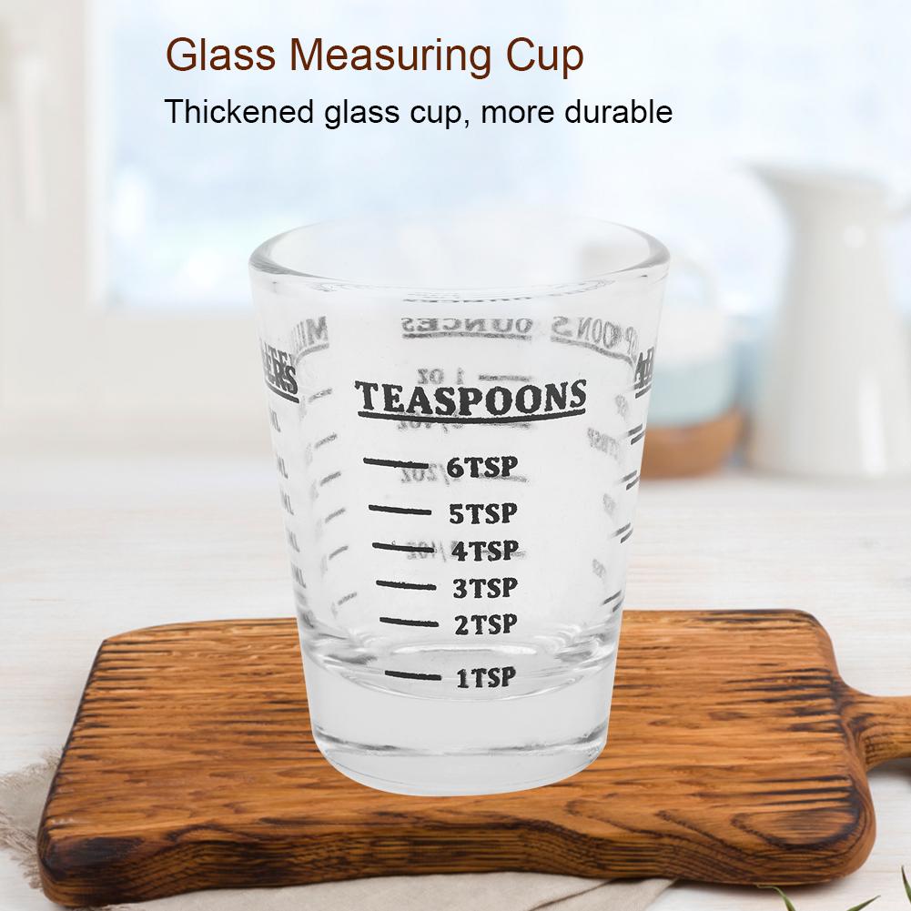 

Small Glass Measuring Cup Oz Ml Teaspoon Tablespoon 4 Scales 1ounce 30ml Kitchen Tool
