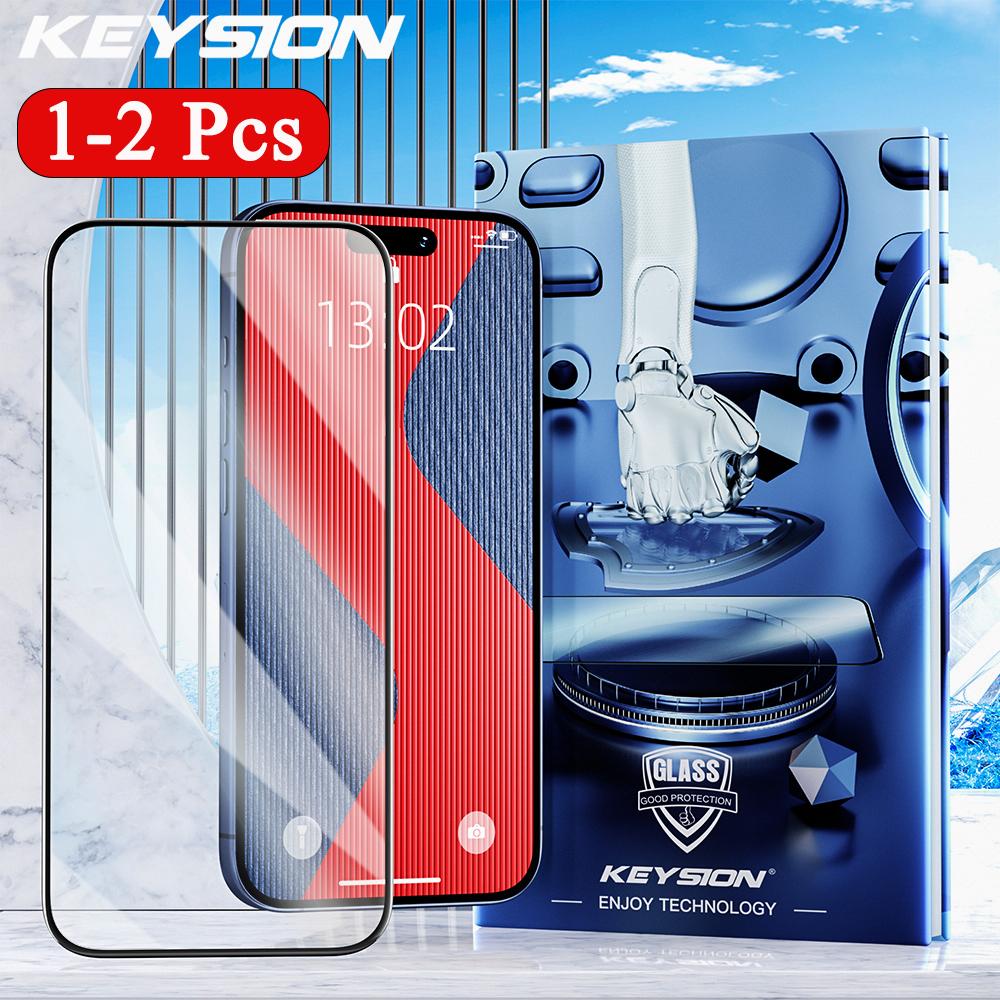 KEYSION Tempered Glass Full Cover for iPhone 17 Pro Max Full Glue HD Clear Screen Protective Glass Film for iPhone 17 Air 2025