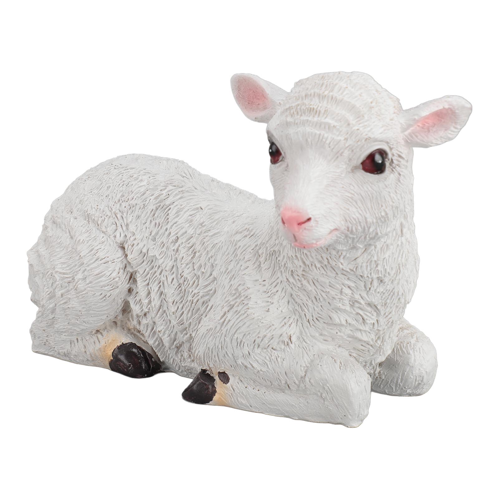 

Resin Sheep Ornament Multipurpose Cute Vivid Fine Crafted Waterproof Garden Sheep Statue for Outdoor Indoor 24x12x15cm