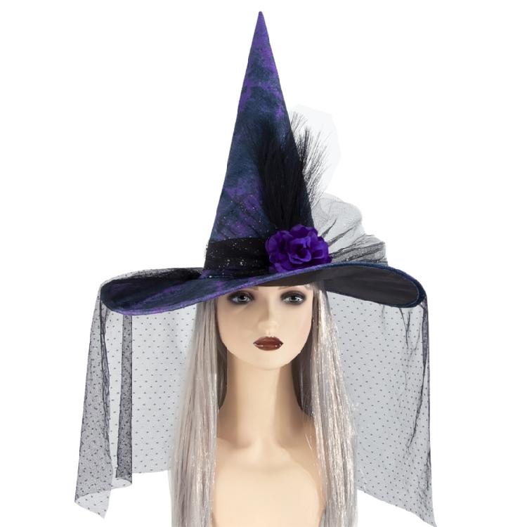 Witch Hat, Unique Flower Decorated for Fashion Enthusiasts, Suitable For Halloween Costume Cosplay Party